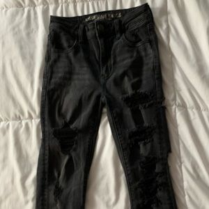 American Eagle Black Ripped Jeans